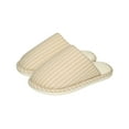 thumbnail image 5 of qkdmdw Khaki Unisex Slippers Women'S Slippers Closed-Toe Striped Plush Fleece Lined Warm Cozy Comfortable House Slippers For Winter, 5 of 7