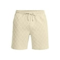 thumbnail image 6 of Dwelliawo Men’s Waffle Sweat Shorts Baggy Summer Lounge Elastic Waist Shorts Gym Running Shorts with Pockets Beige L, 6 of 6