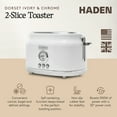 thumbnail image 2 of Haden Dorset 2 Slice Extra Wide Slot Stainless Steel Toaster with Tray, Ivory, 2 of 10