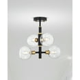 thumbnail image 4 of Silvia 15 in. 4-Light Indoor Matte Black and Gold Finish Semi-Flush Mount Ceiling Light with Light Kit, 4 of 5