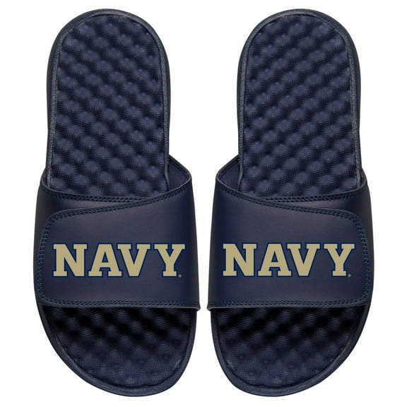Men's ISlide Navy Navy Midshipmen Wordmark Slide Sandals