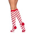 thumbnail image 2 of Leg Avenue Women's Shimmery Candy Cane Knee Socks, 2 of 4