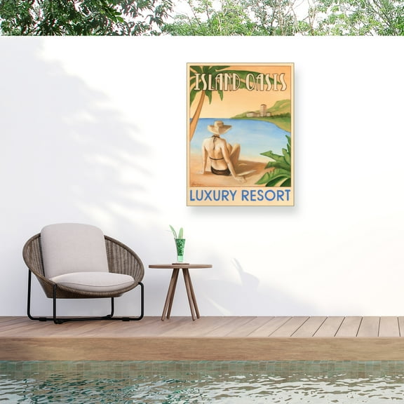 Ethan Harper 'Island Oasis' Outdoor Canvas 19x14