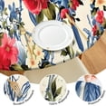 thumbnail image 4 of Pioneer Flower Floral Print Pattern Round Fitted Tablecloth with Elastic Edge,Dining Table Cover Waterproof,Outdoor Round Tablecloth for Camping,Dining,Indoor and Outdoor, 4 of 7