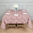 thumbnail image 3 of Pink Cow Strawberry Head Pattern Square Tablecloth,Waterproof Square Table Cover,Wipeable Spillproof Washable Table Cover for Home Kitchen Party Decor 52"x52"(132x132cm), 3 of 6