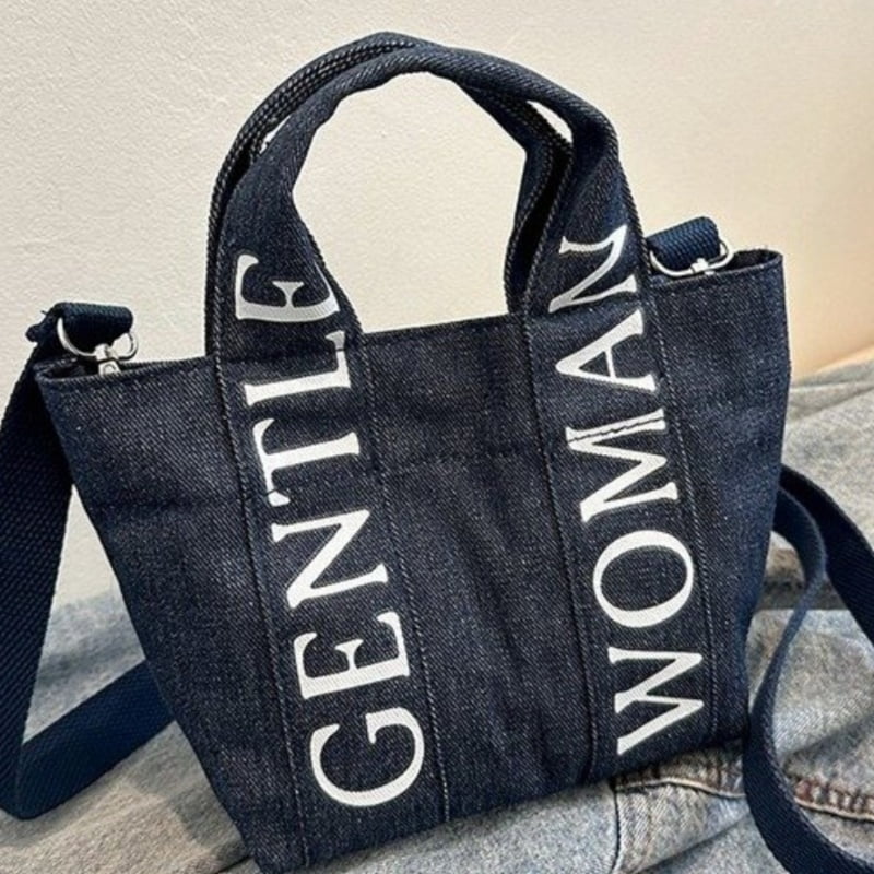 Gentlewoman® Tote Bag for Women, Canvas Crossbody Tote Bags with Magnetic buckle Casual Canvas Shoulder Bags for Work School and Travel，Dark Blue