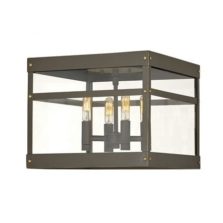 

4 Light Medium Outdoor Flush Mount in Transitional Style 12 inches Wide By 12 inches High-Oil Rubbed Bronze Finish Bailey Street Home 81-Bel-3088087