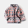 thumbnail image 3 of Outerwear Jacket for Toddler Boys Girls Print Zip Up Polar Fleece Jackets Collar Ethnic Long Sleeve Winter Coat Red 3 Years, 3 of 3