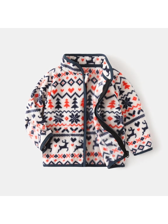 Baby Toddler Boys Girls Sherpa Fleece Lined Jacked Sweatshirt Fall Winter Autumn Warm Coat Red 6 Years