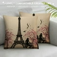 thumbnail image 3 of COMIO  Paris Eiffel Tower Decorative Throw Pillow Cover Case Pink Paris Eiffel Tower Love Design  Square Standard Cushion Cover for Home Decoration Bed Sofa Couch , Pink, 3 of 5