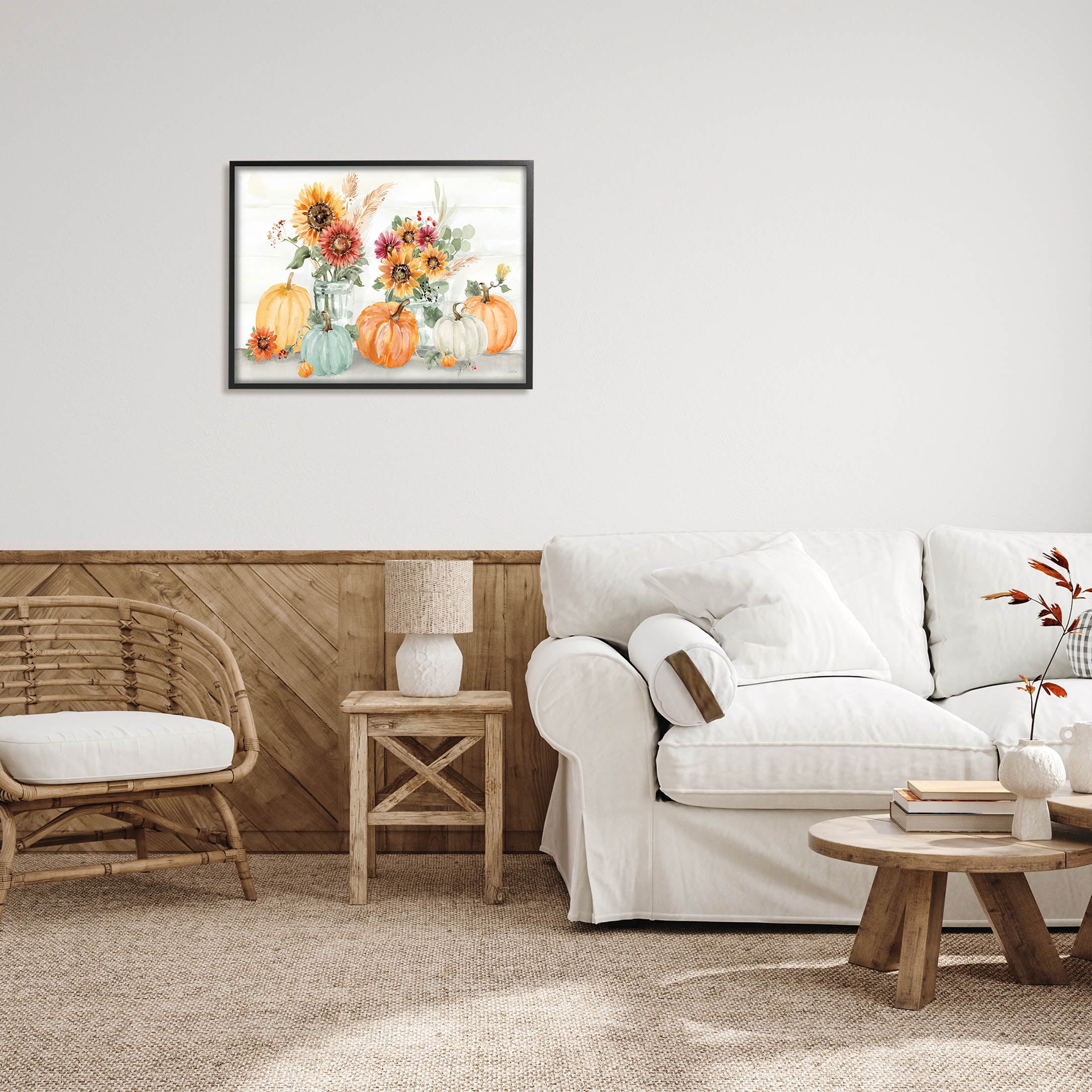 Stupell Industries Autumn Ramble Country Bouquets Graphic Art Black Framed Art Print Wall Art, Design by Katrina Pete