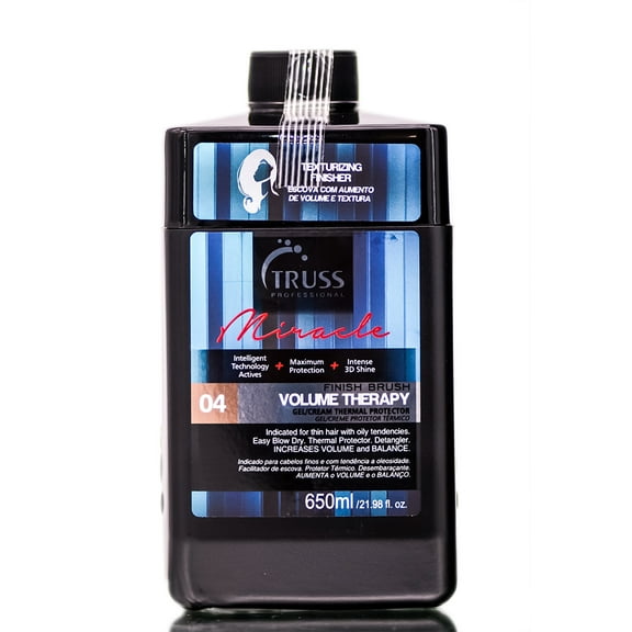 Truss Professional Miracle Finish Brush Volume Therapy - Gel/Cream Thermal Protector  for Thin Hair - 21.98 oz