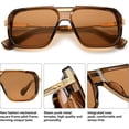thumbnail image 3 of Men's Square Aviator Sunglasses Fashion Trend Gold Metal Frame Punk Retro Cool Sunglasses,a,Multicolor, 3 of 5