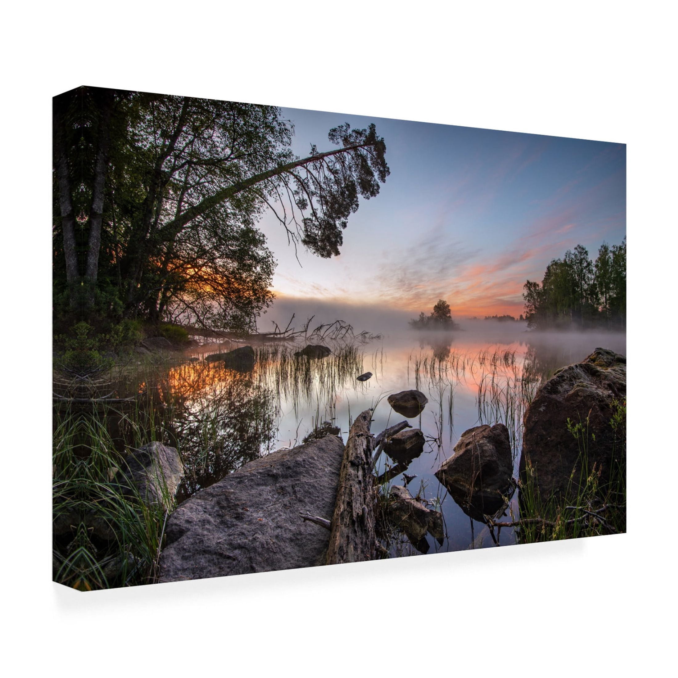 Canvas Wall Art - Keller 'Peaceful Morning' Wall Art for Living Room, Bedroom, or Office D?cor by Trademark Fine Art - 47 x 30 Inches