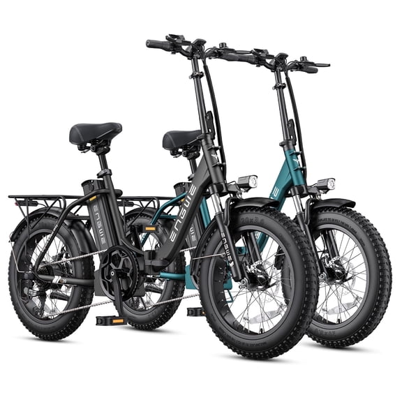 ENGWE L20 2.0 Electric Bike for Adults,7 Speed 750W E-bike 52V 13Ah Removable Battery,20×3.0 Tire UL2849 2pcs Green&Black