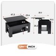 thumbnail image 2 of Table Table Basse Basse avec Plateau Relevable Table Basse avec Compartiment Caché et Étagère de Rangement pour Salon Salle de Réception 47,2 Pouces L, Noir, 2 of 8