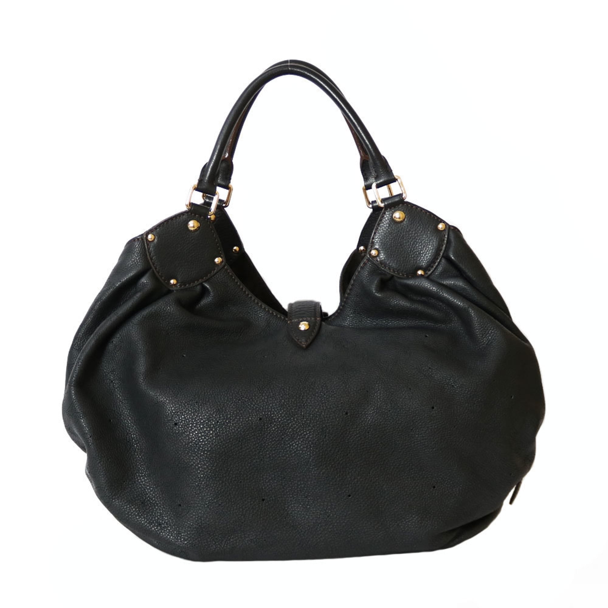 Authenticated Used LOUIS VUITTON Shoulder Bag Mahina XL M95547 Black Ladies  