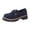 Blue, variant on Women Woven Textured Lace Up Platform Loafers, Thick Lug Anti Slip Outsole, Mild Cushioned Footbed, Classic Preppy Silhouette for Campus Shopping Daily Commute Weekend Casual Outfits,Blue 5.5