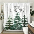 thumbnail image 3 of SPXUBZ Christmas Shower Curtains for Bathroom Pine Trees Winter Shower Curtain Farmhouse Christmas Bathroom Decor Holiday Decorations 72x 72 Inches, 3 of 7
