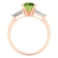 thumbnail image 4 of Three-Stone Engagement Ring for Women - 2ct Natural Peridot in 18K Rose Gold Promise Ring, 4 of 6