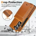 thumbnail image 2 of ELEHOLD Slim Faux Leather Case for Samsung Galaxy Z Fold 4, PU Leather Card Holder Flip Stand Shockproof Wallet Case With Front Tempered Glass for Samsung Galaxy Z Fold 4,Brown, 2 of 8