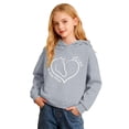 thumbnail image 4 of IWRICH Hoodies for Girls Graphic Heart Horse Print Long Sleeve Pullover Tops Cute Soft Cozy Hooded Sweatshirts,Size 2-14 Years Grey 110, 4 of 4