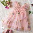 thumbnail image 3 of Generic Children Gown Dresses Toddler Baby Girl Baby Clothes Summer Butterfly Wing Lace Casual Short Sleeve Dress for Bowknot Flower Pageant Party Wedding(1-2 Years,Pink), 3 of 3