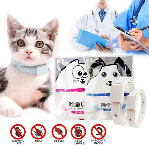 Collar antipulgas y garrapatas para mascotas, Collar de prevención de pulgas y garrapatas para perros y gatos, repelente de insectos antimosquitos, suministros para cachorros, hasta 8 meses LIUWENJING unisex