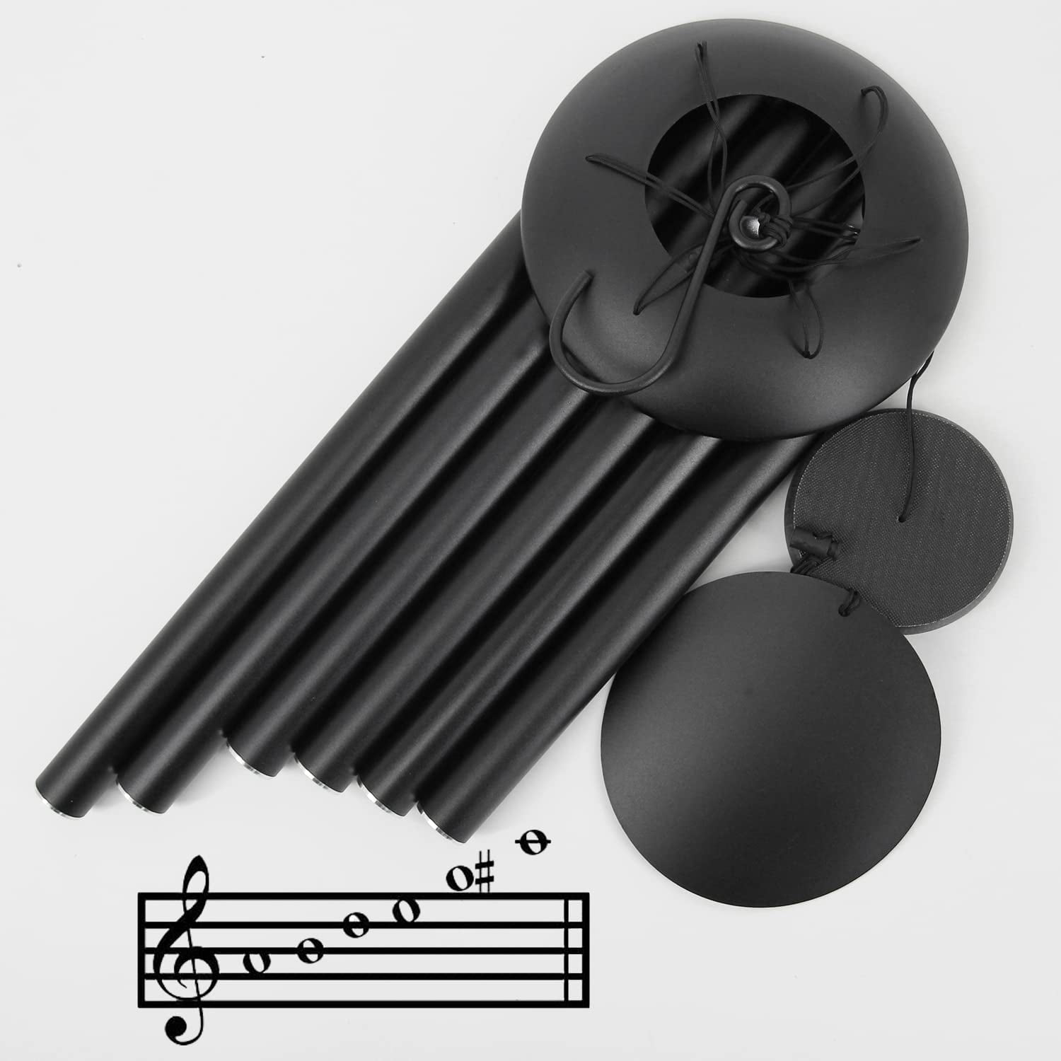 Outdoor Memorial Wind Chimes  36 In With 6 Heavy Tubes Deep Tone For Garden Hanging Decor Sympathy Gifts. Black