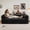 Black, variant on 78.8" Compression Sofa Bed, Convertible Floor Futon Couch with Pillow & Armrests, Modular Corduroy Sofa, Camel