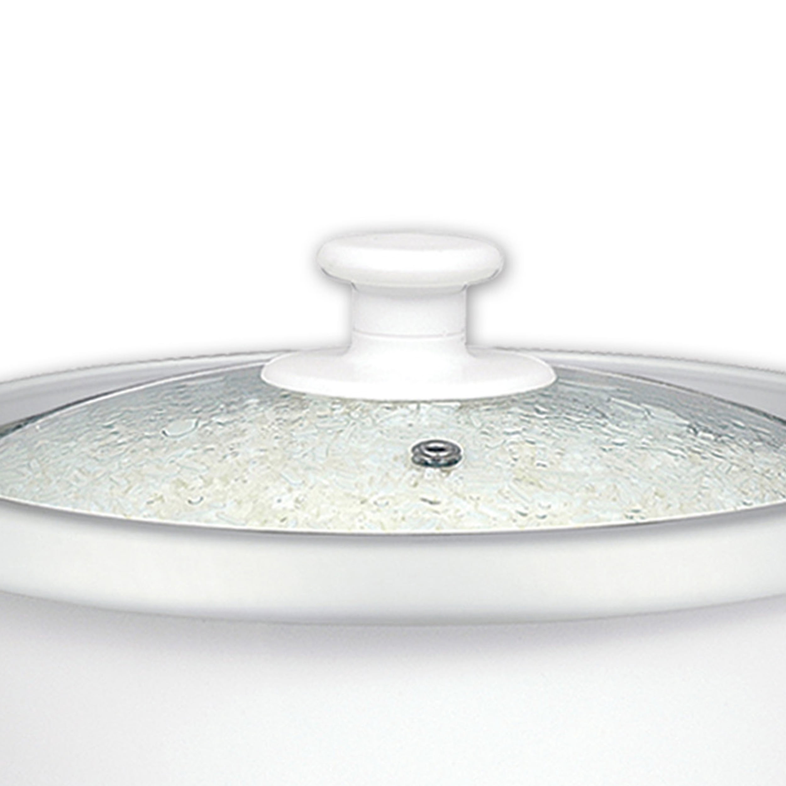 Better Chef 10 Cup Rice Cooker with Food Steamer Attachment in White