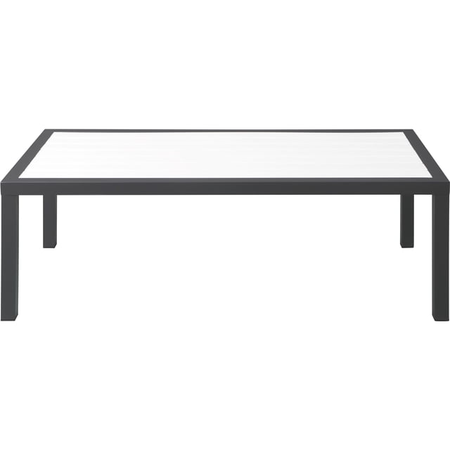 Afuera Living Contemporary White Wood Outdoor Patio Coffee Table
