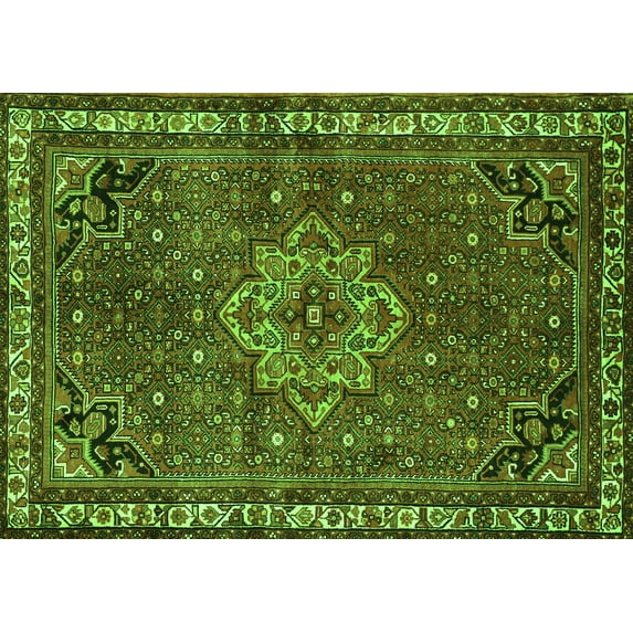Ahgly Company Indoor Rectangle Persian Green Traditional Area Rugs, 6' x 9'