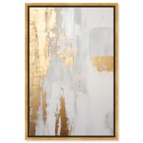 Glory of Gold Canvas Elegant White and Gold Art by Art Remedy, Gold Frame, 36" x 54"