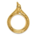 thumbnail image 4 of FJC Finejewelers 14 kt Yellow Gold Polished Curved Teardrop 17.8mm Prong Coin Bezel Pendant, 4 of 6