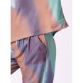 thumbnail image 5 of DARING DIVA Women's Tie Dye Long Sleeve Front Pocket Pajamas Set L Purple, 5 of 7