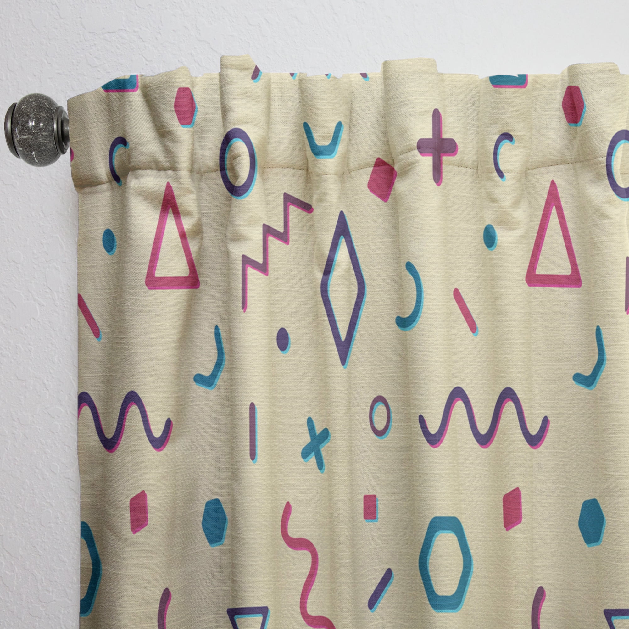 Designart 'Abstract Retro Pattern Design IX' Mid-Century Modern Curtain Panel