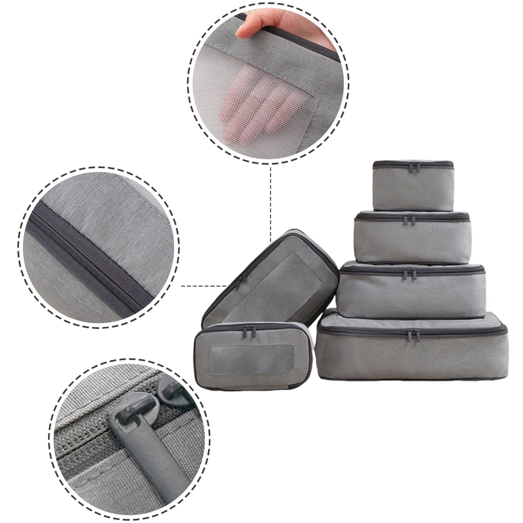 6Pcs Travel Organized Packing Cubes Set Portable Laundry Bag Pouches Storage Luggage for Women Men Easy Packing