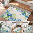 thumbnail image 5 of 2x3 Ft Entryway Area Rug, Blue Hydrangea Kitchen Rug Runner Washable Floor Mat, Linen Texture Butterfly Spring Floral Non Slip Indoor Door Mat Throw Carpet for Bathroom Living Room Bedroom, 5 of 8