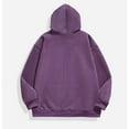 thumbnail image 3 of gbyLJF Men's Winter Hoodie Solid Color Round Neck Hooded Top Big and Tall Long Sleeve Pullover Sweatshirt with Pocket, 3 of 4