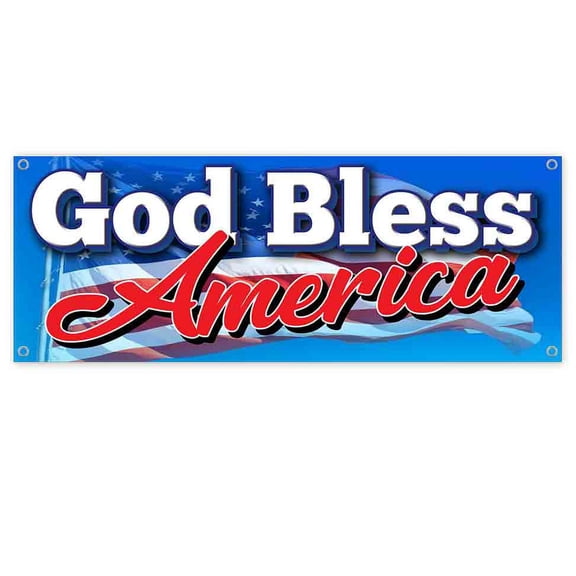 God Bless America 13 oz Vinyl Banner With Metal Grommets