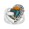 thumbnail image 1 of Corazón de plata Lab Creado Sliver Retro Anillo Tallas 6 7 8 9 10, 1 of 8