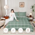 thumbnail image 3 of Manfei Geometric Check Queen Comforter Set,Classic Plaid Themed Comforter Sets Queen,Green,Reversible,3pcs,1 Comforter and 2 Pillowcases,3pcs,1 Comforter and 2 Pillowcases, 3 of 7