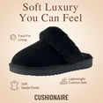 thumbnail image 3 of Cushionaire Hush Cozy Womens Slippers with Faux Fur Lining – Slip On  Comfortable Mule House Slippers for Women Indoor and Outdoor, 3 of 23