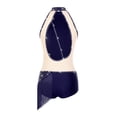thumbnail image 4 of TiaoBug Women's Tassels Latin Dance Dress Figure Skating Bodysuit for Salsa Jazz Ballroom Dancing Performance Navy Blue XS, 4 of 6