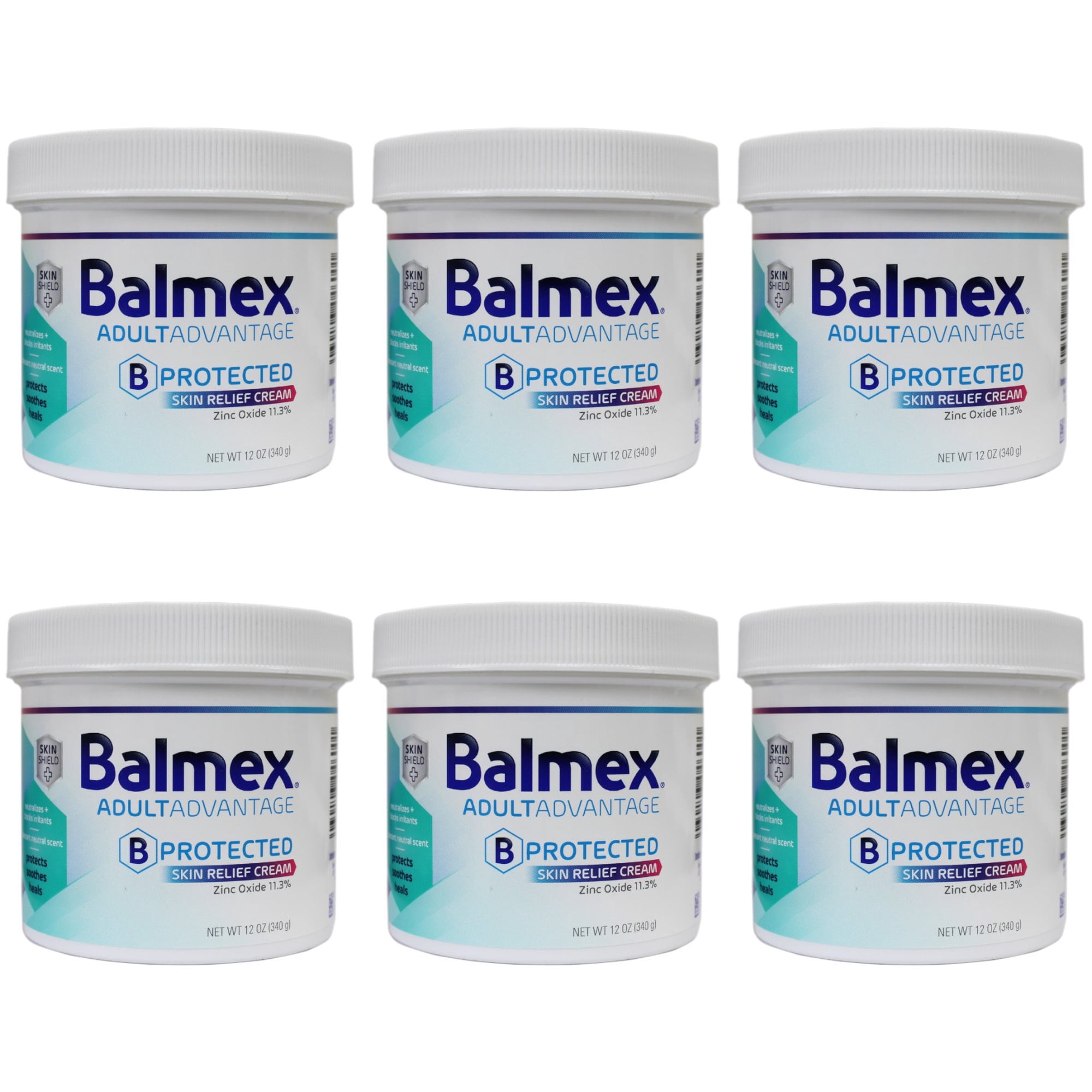 Balmex Adult Advantage B-Protected Skin Relief Cream, with Skin Shield Technology to Protect - Soothe and Heal Sensitive Skin, 12oz