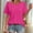 #12Hot Pink, variant on Byworldtasic No Boundarie Womens Summer Tops Trendy Short Sleeve T Shirts Pleated Crewneck Tees Casual Loose Blouses