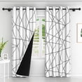 thumbnail image 3 of Lfeey Line Art White Curtains, Room Darkening Blackout Curtains, 42x63 inch, 2 Pieces, 3 of 6