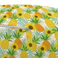 thumbnail image 3 of Summer Pouf Cover with Zipper, Continuous Doodle Style Sunflowers and Pineapples, Soft Decorative Fabric Unstuffed Case, 30" W X 17.3" L, Multicolor, by Ambesonne, 3 of 5