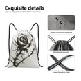 thumbnail image 4 of Saiise Black And White Rose Pattern Sports Drawstring Backpack - String Swim Gym Bag with Wet Proof Pocket for Women&Men-Medium, 4 of 6